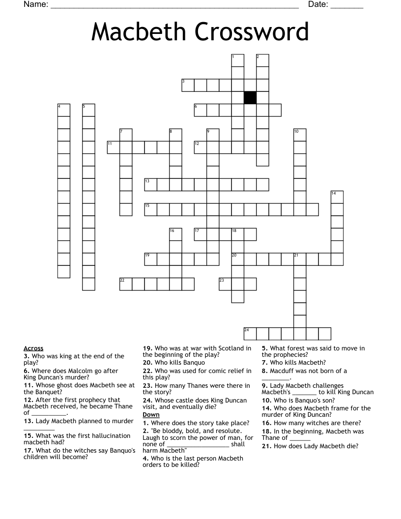 macbeth e.g. crossword clue