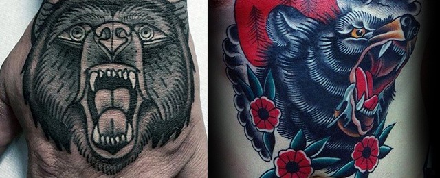 trad bear tattoo