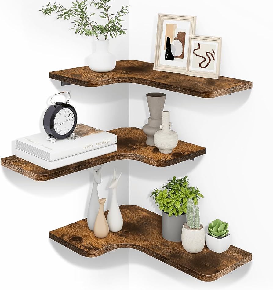 corner hanging wall shelf