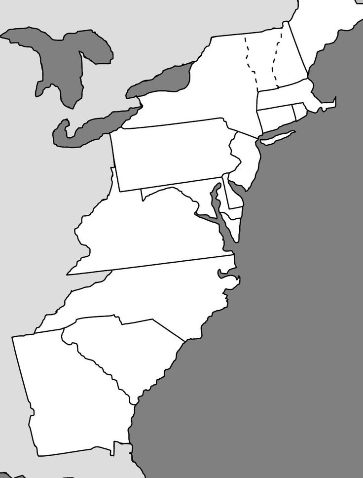 printable map of the thirteen original colonies