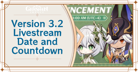 genshin impact 3.3 livestream countdown