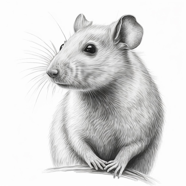 realistic rat drawing