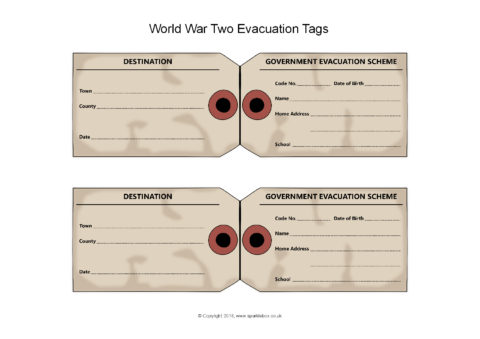 world war 2 evacuee tag