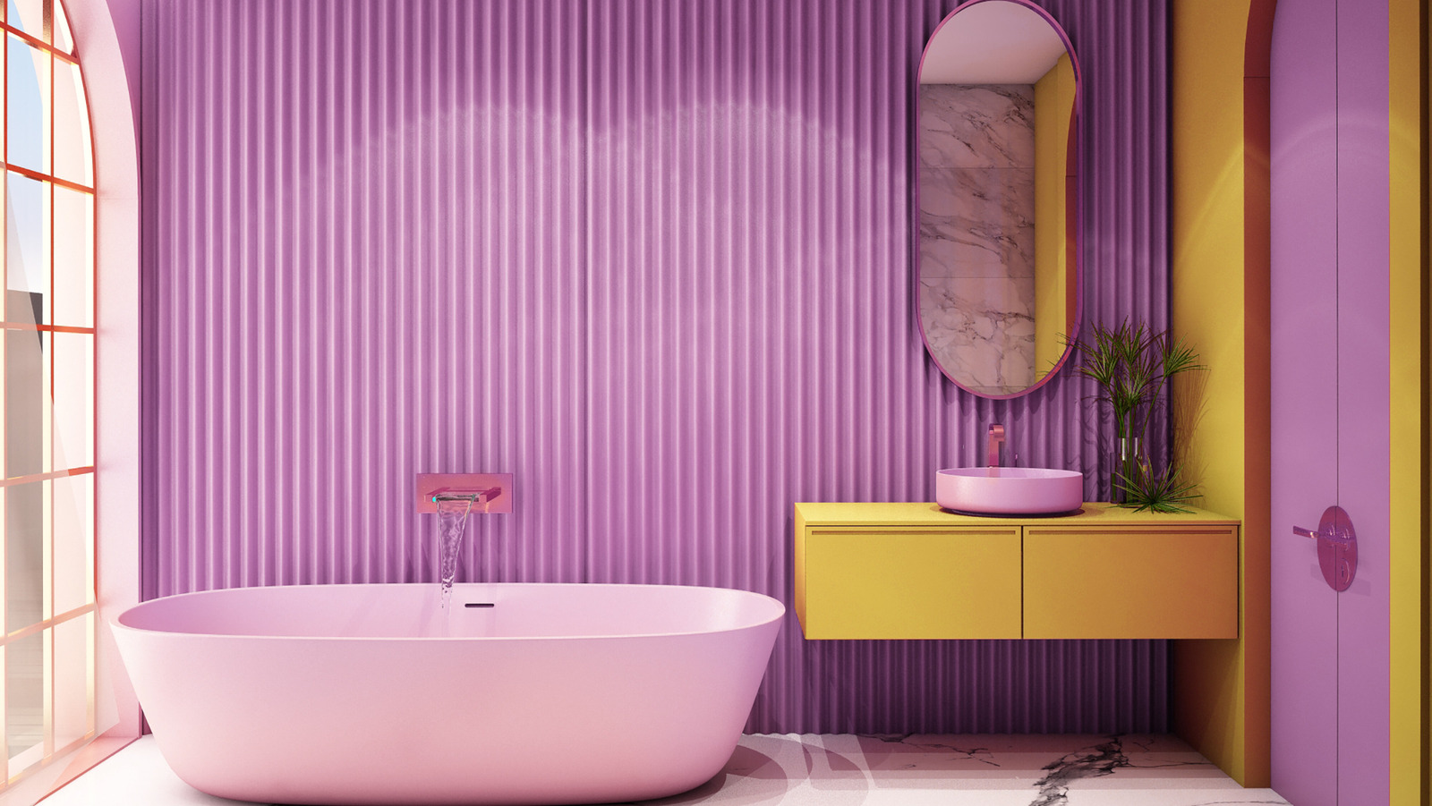 purple bathroom