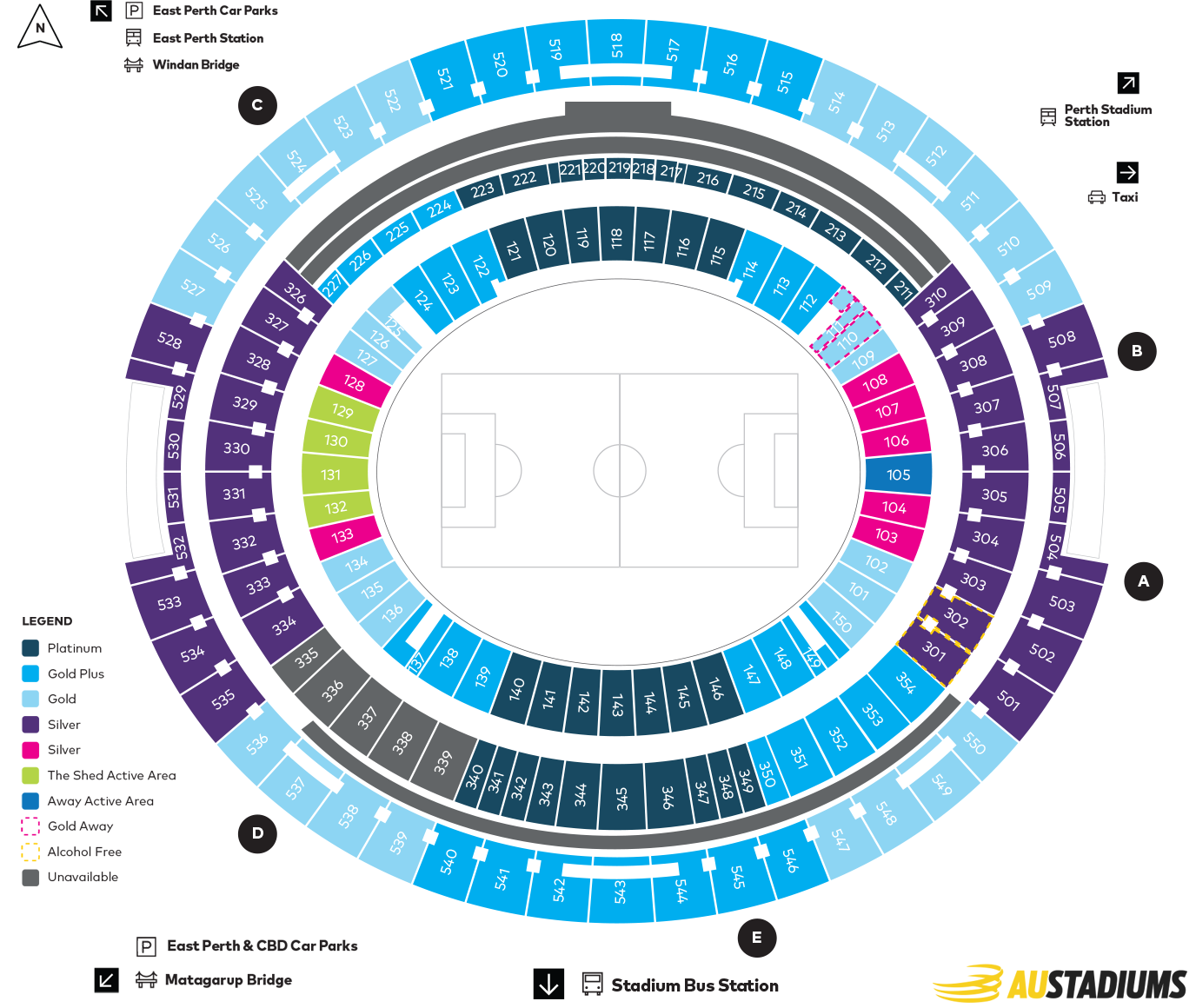 coldplay perth seating map