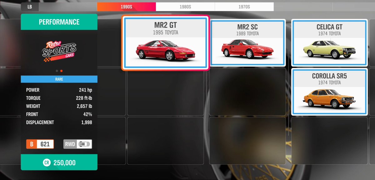 forza horizon 4 toyota list