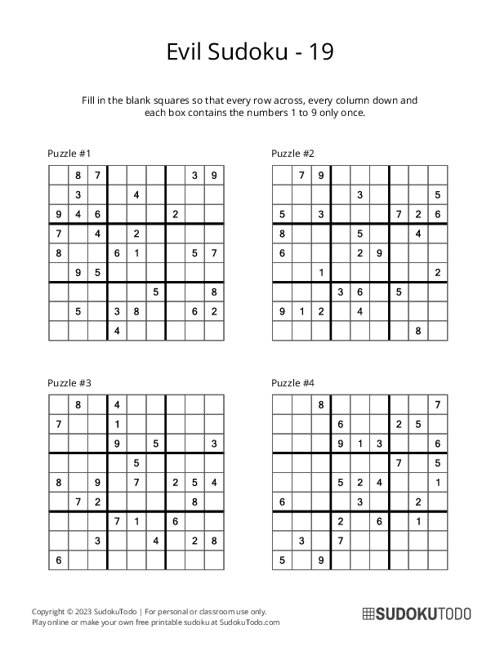 sudoku evil select