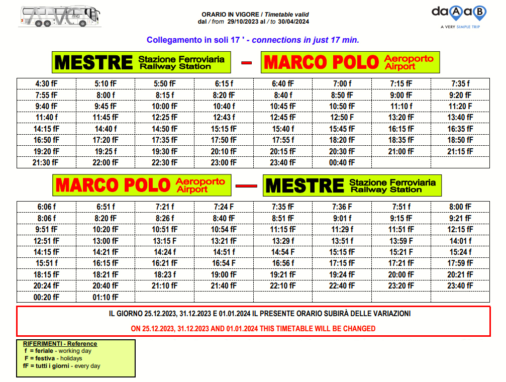 marco polo to mestre train