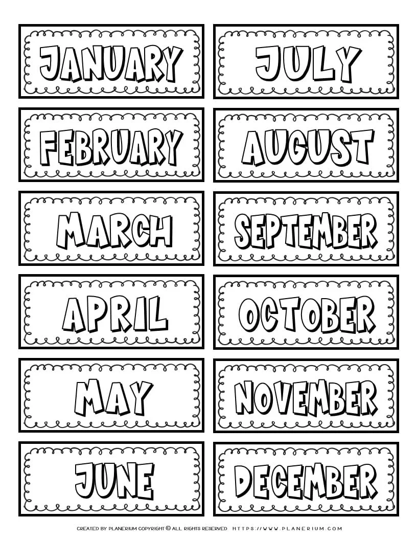 free printable months of the year labels