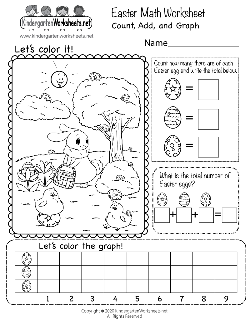 easter worksheet kindergarten