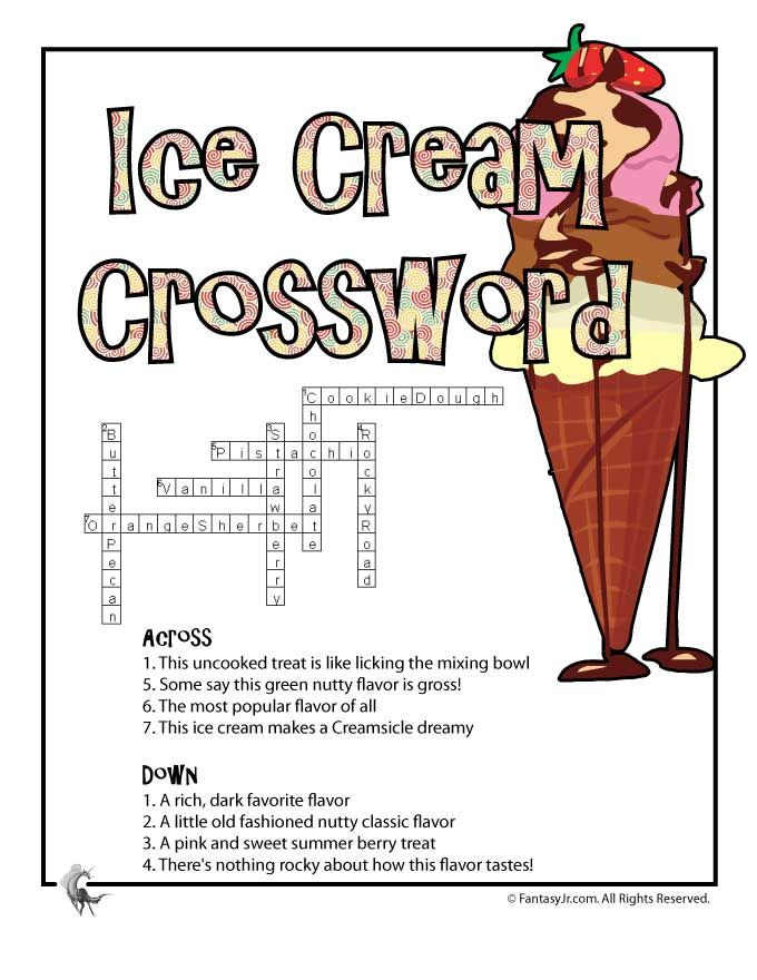 italian ice cream crossword clue 7 letters