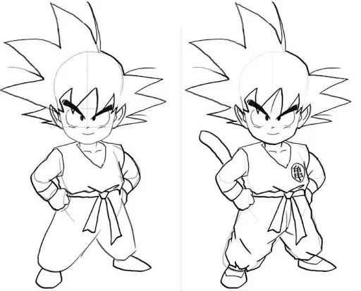 dibujos para dibujar faciles de goku