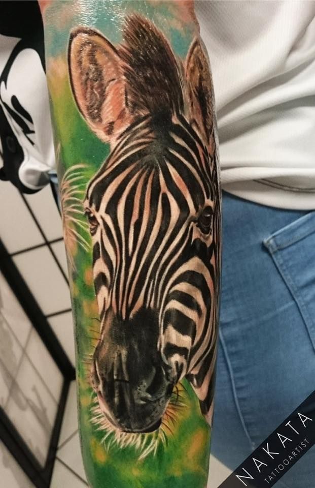 weird zebra tattoo