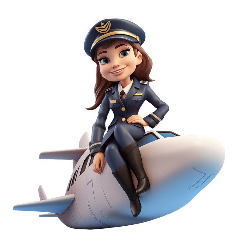 cartoon female pilot