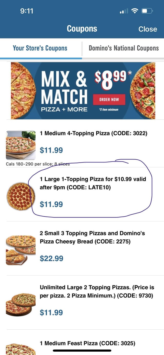 dominos pizza coupons