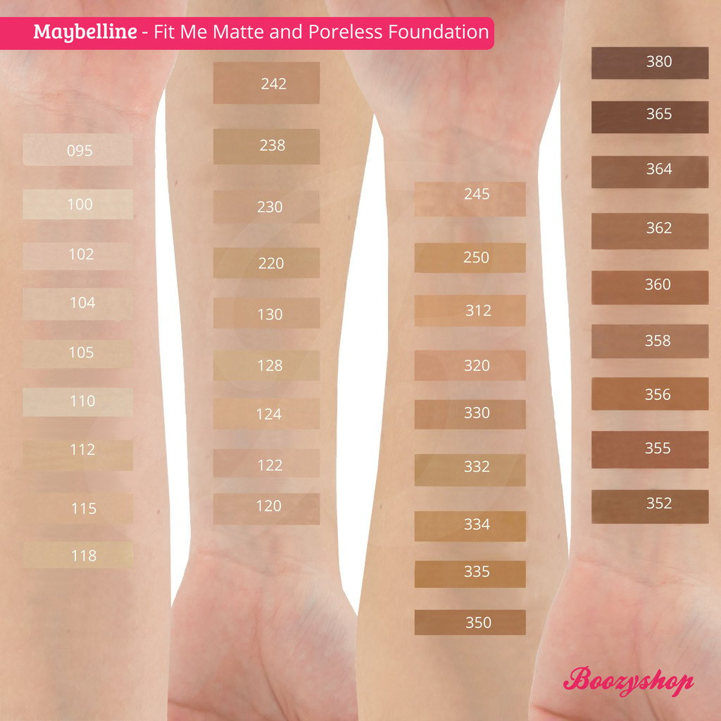 maybelline new york fit me matte poreless foundation shades