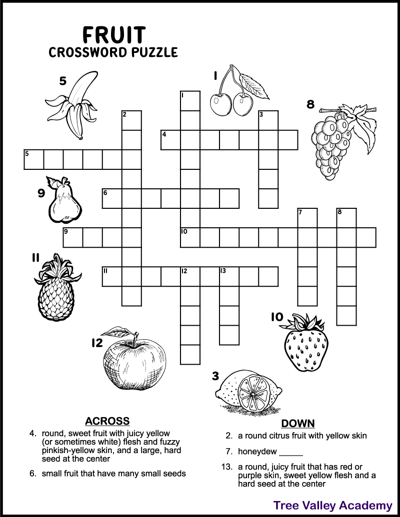 crossword puzzle with picture clues