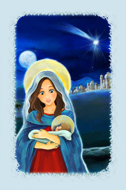 mother mary cartoon images