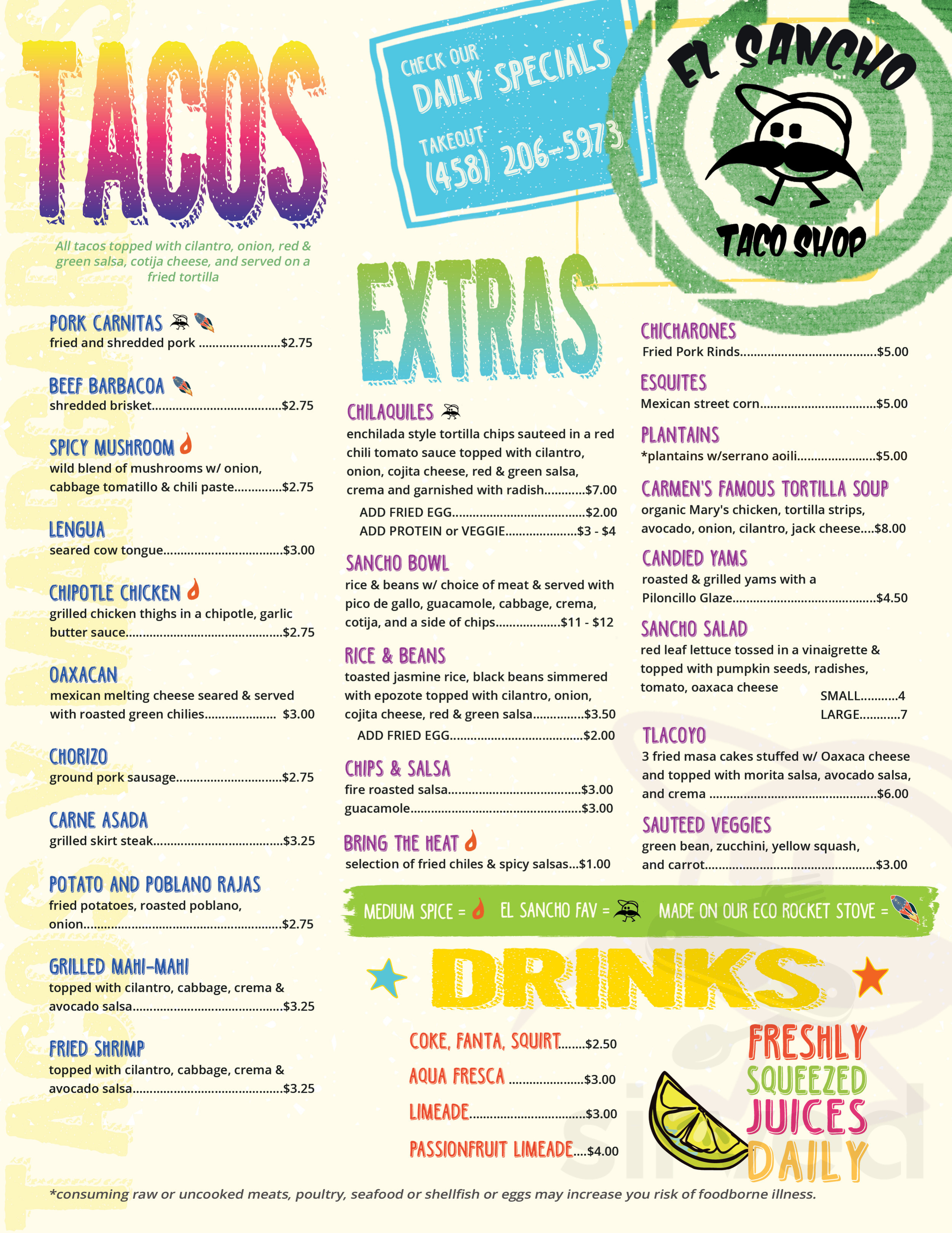 el sancho menu