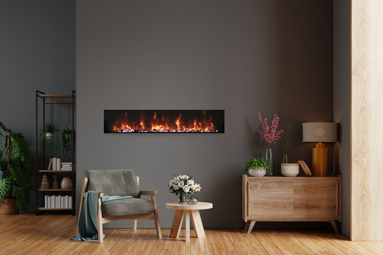 electric fireplace thin