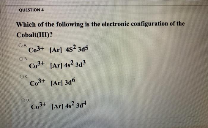 electron configuration of co+3