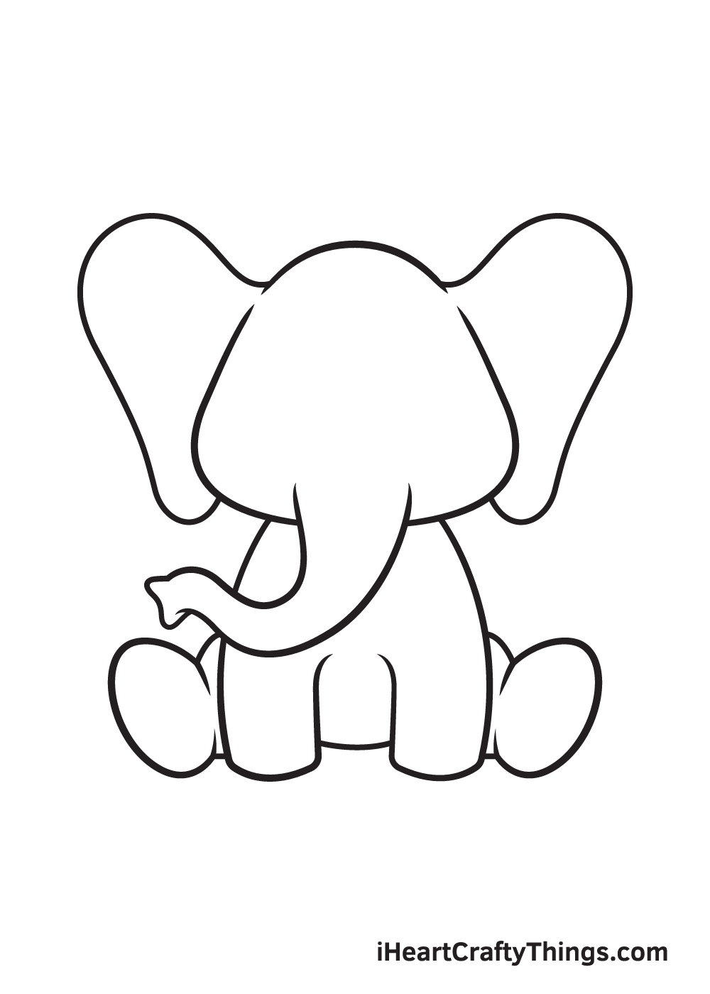 elephant drawing easy