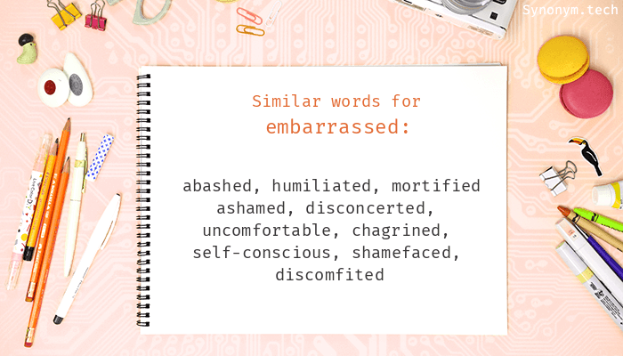 embarrassed synonyms in english