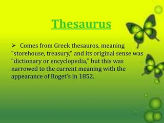 eponymous thesaurus