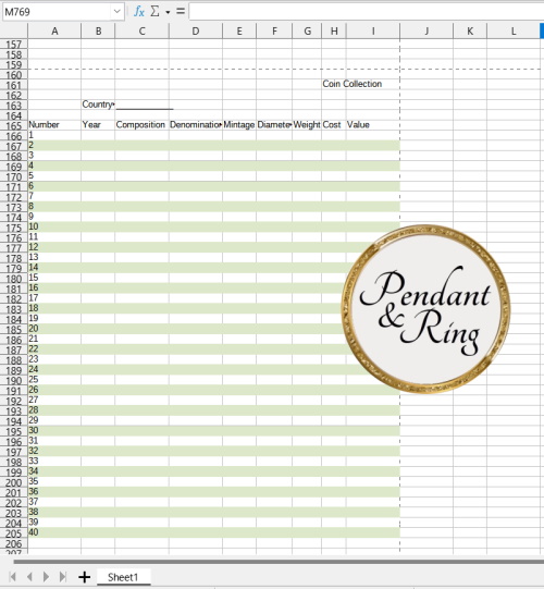 excel spreadsheet coin inventory templates