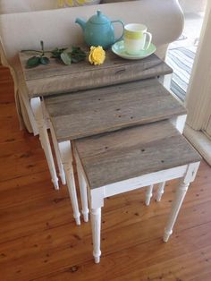 nest of tables upcycled