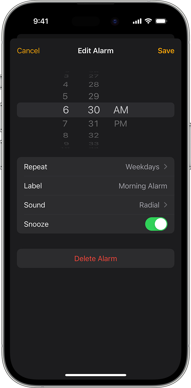 adjust alarm volume iphone 14