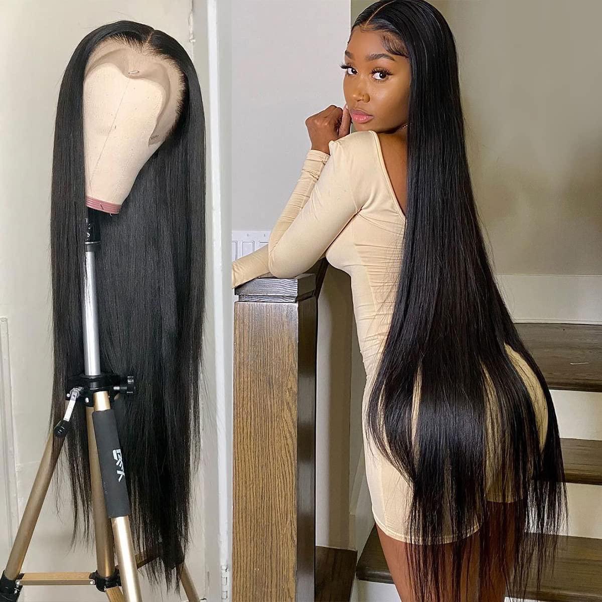 straight human hair wig