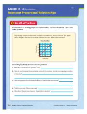 lesson 11 represent proportional relationships