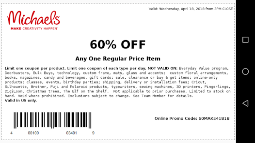 michaels 40 coupon code