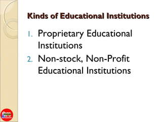 list of proprietary educational institutions in the philippines