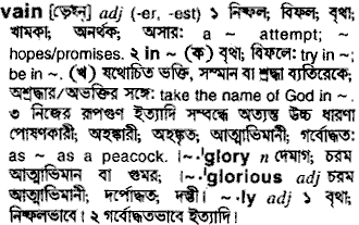 in vain meaning in bengali