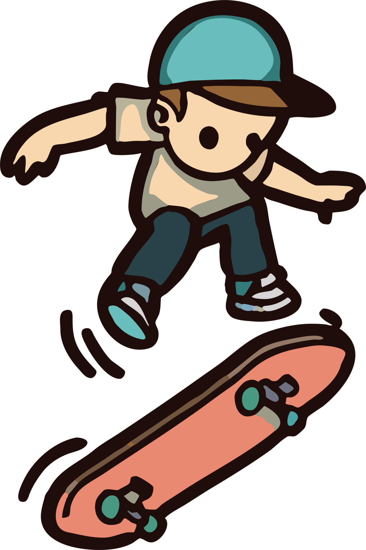 clipart skateboarding