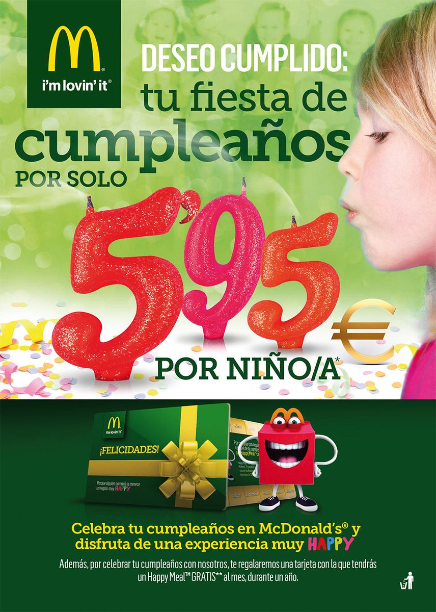 cumpleaños en mcdonalds precios 2019