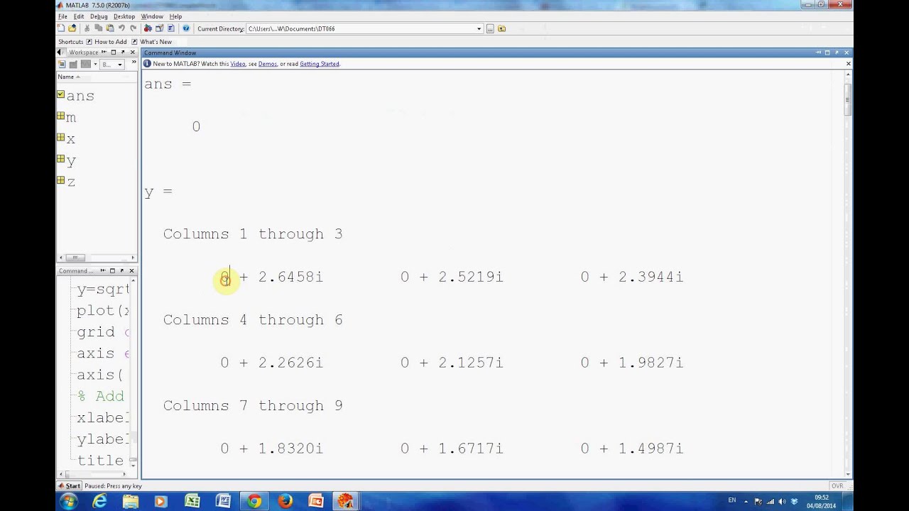 matlab complex numbers