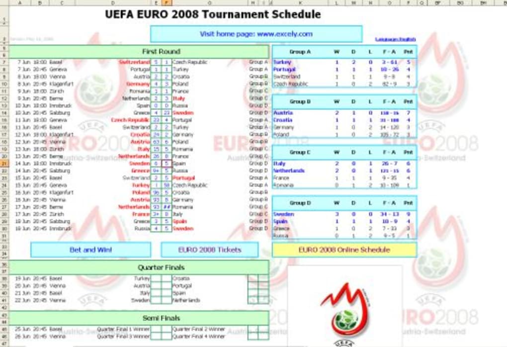 euro 2008 matches