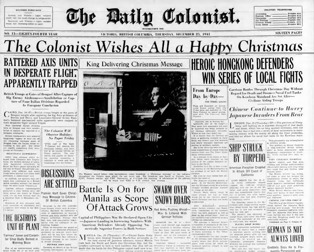 victoria times colonist newspaper