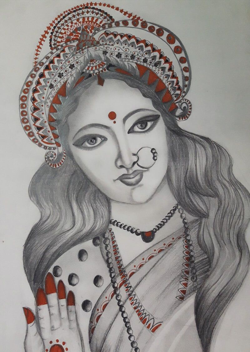 mata ki drawing