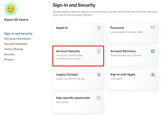 change phone number in apple id