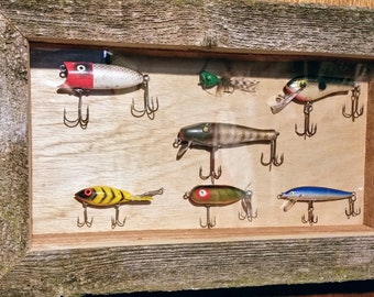 old fishing lure display