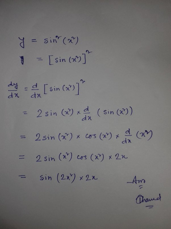 sin 2 x differentiation