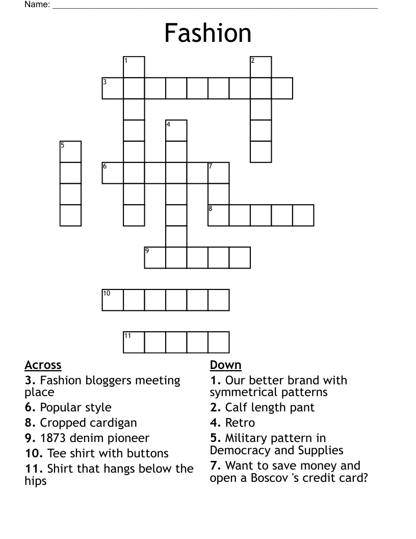 fashioned crossword clue