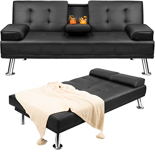 futon couch with cup holders