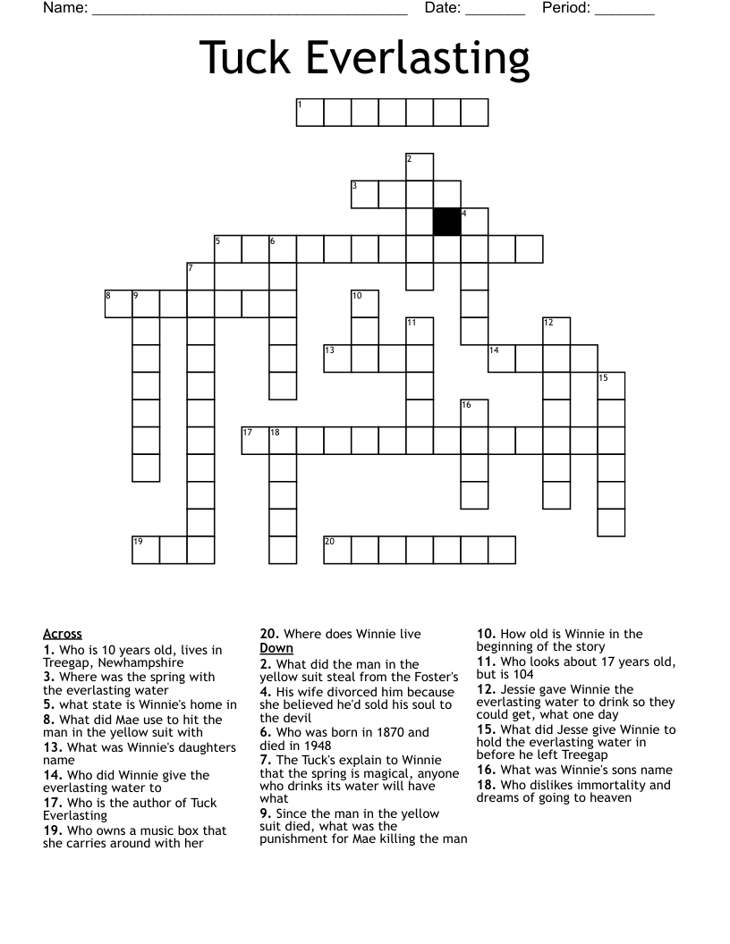 tapered tuck crossword