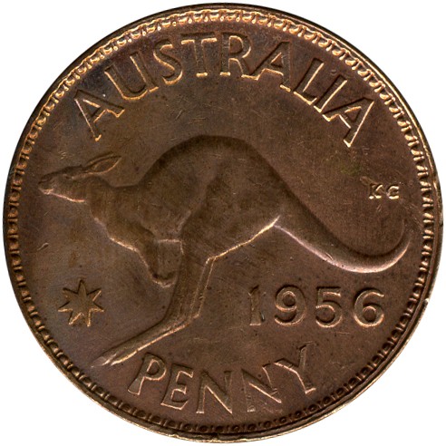 how much is an australian 1956 penny worth