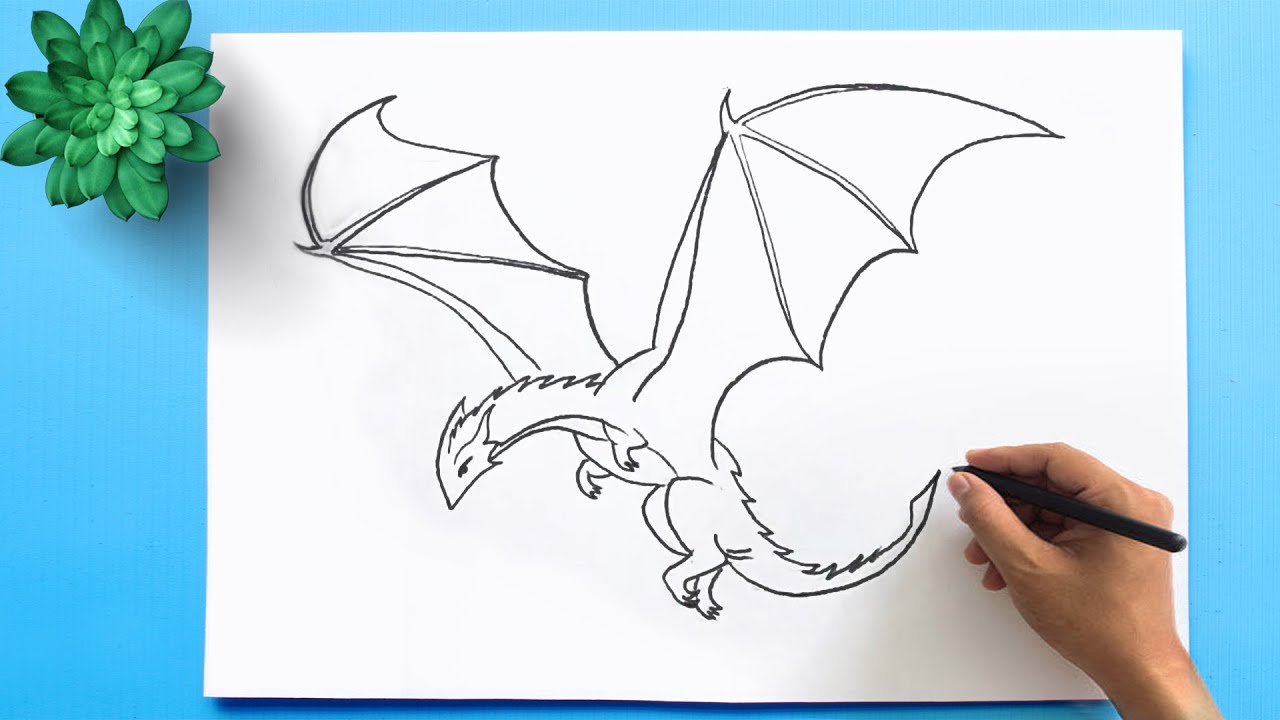 how to easily draw a dragon